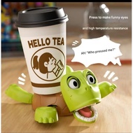 Cute turtle shock coaster, heat-resistant turtle coaster, interactive toy coaster and unique table d