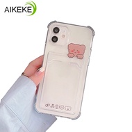 Wallet Card Phone Case For Samsung Galaxy S21 S20 Ultra S10 S9 S8 Plus Note 20 Ultra A70 A50 A50S A30S A20 A30 M10S Cute Cartoon Rabbit Bear Shockproof Clear Soft Rabbit Bear Cover