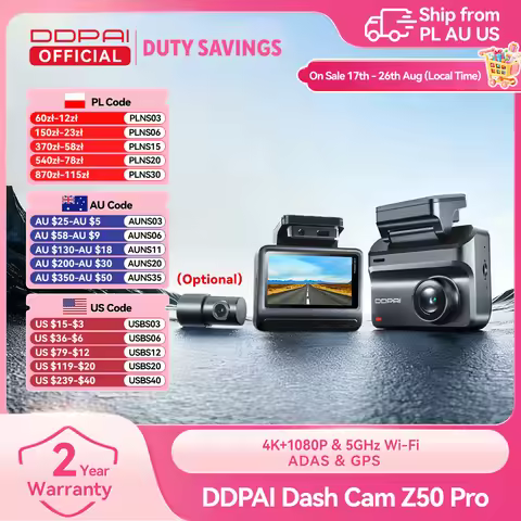 DDPAI Z50 Pro Dash Cam 4K Car DVR 3"IPS Screen 5GHz WiFi GPS ADAS 24H Parking Monitor Front and Rear