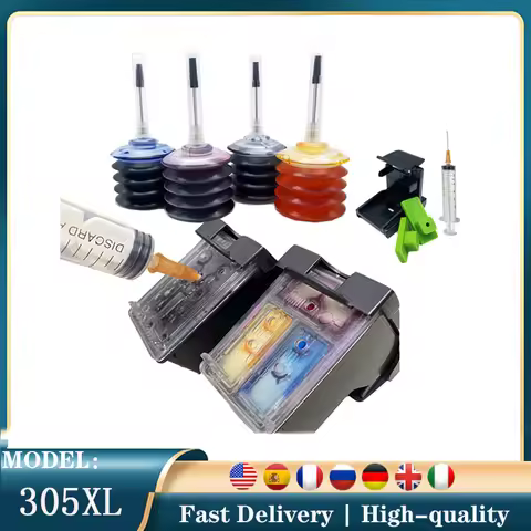 Vilaxh for hp 305 Refillable Ink Cartridge Replacement For HP 305 xl 305xl DeskJet 2710 2720 4110 41