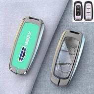 Nappa Cowhide Genuine Leather Zinc Alloy Car Key Case Cover Chain Smart Remote Fob Shell Holder Butt