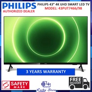 (Bulky) PHILIPS 43PUT7466/98 43" 4K UHD ANDROID SMART LED TV WITH 3 YEARS WARRANTY, 43PUT7466, FREE DELIVERY, ULTRA HD