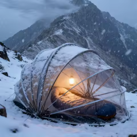 Crystal Bubble Lodge - 1-2 Person All-Weather Comfort Tent, Winter Sports Shelter for Outdoor Games,