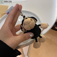 SHCER Alpaca Plush Keychain Key Trinket Cartoon Animal Keyring Bag Decoration Backpack Accessory Alp