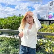 Women's Knitted Sweater Uniwear Windbreaker: UV cut lecture crew neck cardigan