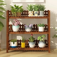 Balcony Plant Rack Anti Corrosion Flower Rack Solid Wood Pottery Plant Holder Storage Rack