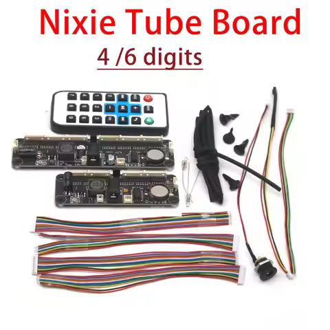 4/6Bit Universal Nixie Tube Clock Board Controller + Remote Control For IN12 IN14 IN18 IN8 QS30 SZ3-