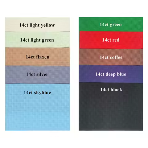 10pcs/lot 20x14cm colorful Aida canvas, small size cloth, 14ct 16ct 18ct 28ct cross stitch fabric DI