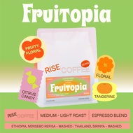 RISE COFFEE เมล็ดกาแฟคั่วกลางอ่อน Fruitopia ให้รสชาติโทน Fruity Floral จากเบลนด์ Ethiopia - Thai บาล