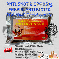 ANTI SNOT CRD 250g untuk Ayam, Bebek RAID ALL SERBUK ANTIBIOTIK Prazone Enrofloxacin Untuk Ayam, Ung