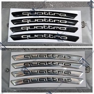 4Pcs Aluminum Emblem Sticker Velg Audi Quattro Wheel Rim Sticker Audi - Chrome