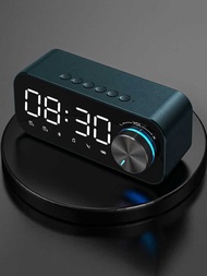 Bluetooth Speaker Wireless with Digital Clock Portable Wireless Sound Box Mirror Alarm Clock Card Instert Broadcast Speaker
