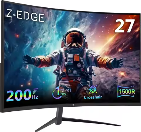 27-inch Curved Gaming Monitor, FHD 1080P up to 200Hz, FreeSync, Low Blue Light, Frameless Bezel