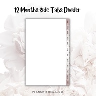 12 Months Side Tabs Planner Divider