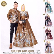 Couple semisilk queen azkana long sleeve batik sarimbit muslim formal party dress official dnt