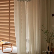 Log Style Translucent Retro Wooden Louver Living Room Window Screen Linen Gauze Bedroom Lift Roller 