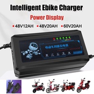 【Manila Stock】Intelligent Ebike Charger 48V12AH 48V20AH 60V20AH For Battery Lead Acid Battery Charger with Power Display