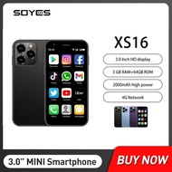 SOYES XS16 Mini Smartphones 3Inch Quad Core 3GB+64GB 4G LTE Mobile Phone Android 10.0 Dual SIM Stand