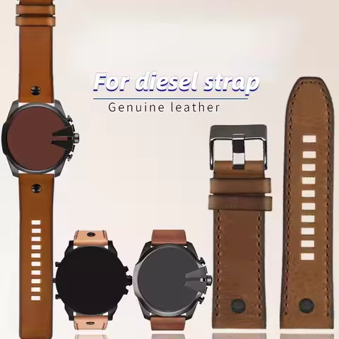 For Diesel watch band DZ7413 DZ4318 DZ4343 DZ4323 DZ4476 vintage Genuine leather Retro brown strap m