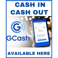 Cash In Cash Out Gcash Signage A4 Size Laminated