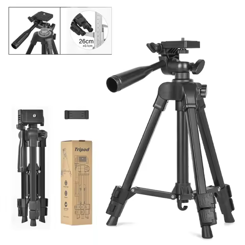 26Inch Photography Tripod Stand for Live Broadcast Enhanced Stability Versatility Mobile Phone Holde