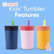 ROXUL Kids Water Bottle, 12 Oz Insulation Toddler Cup with Straw, Easy To Clean Spill Resistant Stai