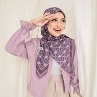 Hijab Motif Pita Kerudung Segi Empat Voal premium Motif elegan Jilbab Voal lasercut  instan