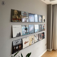 Rak paparan piring hitam yang dipasang di dinding, rak piring hitam album LP seni besi, rak piring h
