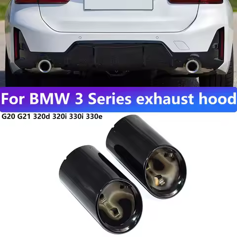 1pc for 2019-2025 BMW 3 Series G20 G21 320d 330i 320i 330e muffler tip exhaust pipe replacement blac