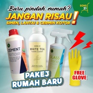 SONS21 Pakej Cuci Rumah Baru - Set 3 in 1 (Cement Remover + Floor CleanerWhite Tea + Glass Cleaner) 
