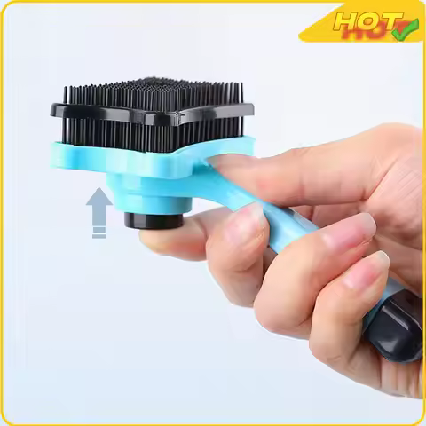 Shedding Brush Pet Massaging Tool Self-Cleaning Sliker Brush Mats Tangled Hair Slicker Brush for Sho
