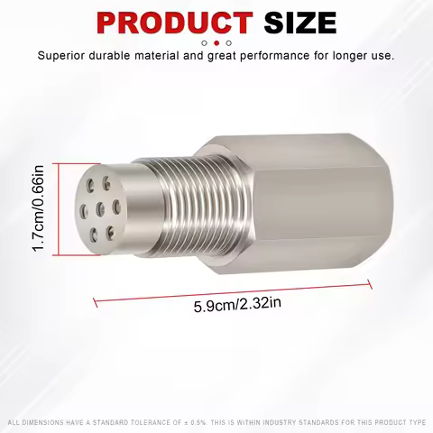 M18*1.5 Silver Stainless Steel Universal Straight O2 Sensor Oxygen Sensor With a Mini Catalyst Catal