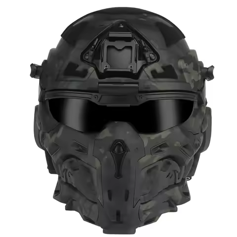 W-Ronin Assault Tactical Helmet and Tactical Mask Modular Design Built-in Headset Anti-Fog Fan Helme