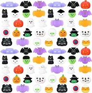 72 Pieces Halloween Mochi Squishy Toys Kawaii Squishies Toys for Teens Halloween Character Squishy Toys Pumpkin Ghost Squishy Anxiety Toys for Teen Adults Halloween Christmas Party Favors