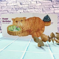 貓與甜點 | 珈菲貓與檸檬塔 | 生日卡片 | 藍莓塔 | 插畫 | 水彩