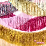 ANHUITYJ Foil Fringe Garland, Foil Shiny Metallic Tinsel Fringe Garland,  Self Adhesive Backing Ligh