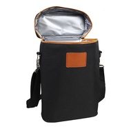 Insulated Wine Bag 2 Bottle Wine Carrier Leakproof Wine Cooler Bag Thermal Wine Tote with Padded Div