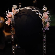 Hair Accessories Antique Hanfu Headwear Super Fairy Girls Headband Glass Flower Hair Accessories Costume Accessories High-End Hair Crown Hair Accessories Antique Hanfu Headwear Super Fairy Girls Hairband Glass Flower Hair Accessories Ancient Costume Acces