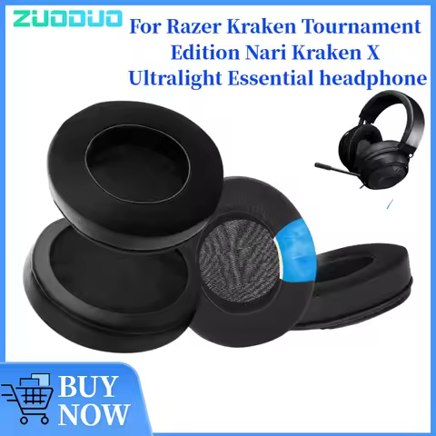 ZUODUO Replacement Mesh/gel/Leather Ear pads for Razer Kraken Tournament Edition Nari Kraken X Ultra
