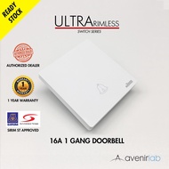 reTouch Ultra Rimless 1 Gang 16A Doorbell Frameless Switch SIRIM Approved [WHITE]
