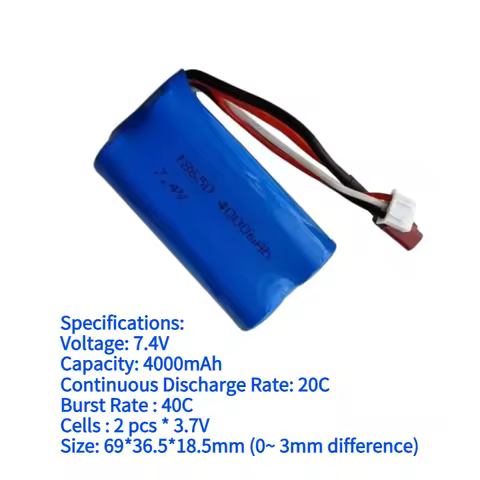 For JJRC Q46 Q39 Wltoys 144001 A959-B A969-B A979-B K929-B 7.4V 4000mAh 18650 Battery