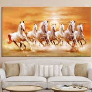Modern Big Size 7 Running Horse Canvas Painting HD Print Poster Wall Decor Painting For Living Room