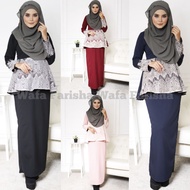 WAFA XXS-10XL CASANOVI BAJU KURUNG PEPLUM LACE PLAIN LACE EXCLUSIVE MODERN PLUS SIZE BESAR BIG SAIZ RAYA MODEN MUSLIMAH