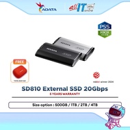 Adata SD810 External SSD Type-C 20Gbps USB 3.2 Gen2x2 Black / Titanium Grey - (500GB / 1TB / 2TB) co