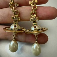 Vivienne Westwood 金色珍珠耳墜