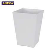 FELTON 46cm Square Flower Pot With Hole - White/Dark Brown/Dark Grey Color FBL 2516