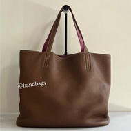 【翰貝格名牌館】Hermes Double Sens 45 栗子色/ 托斯卡紫色 雙面 雙色 手提包 托特包