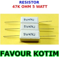 47K OHM 5 WATT 5 PERCENT R 5W FVKOTIM CHALK RESISTOR