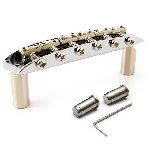 Adjustable Guitar Saddle Bridge with Thimble 7.25" Radius for Mustang/Jaguar/Jazzmaster to Reduce St