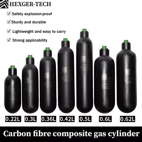 4500PSI 300Bar 30MPA 0.36L 0.42L 0.5L Carbon Fiber Cylinder HPA Tank Diving Scuba Bottle M18*1.5